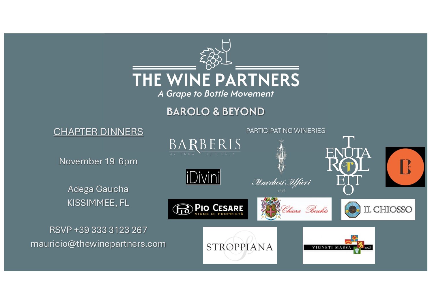 Non-Members Barolo & Beyond Wine Tasting Experience (Orlando)